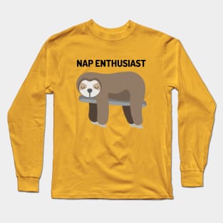 NAP ENTHUSIAST - Sloth Illustration Long Sleeve T-Shirt